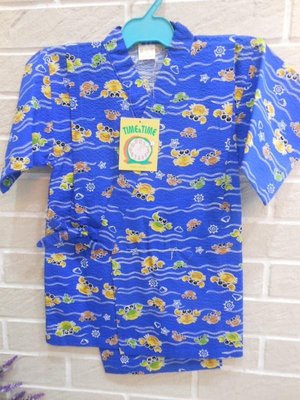 婕的店日本精品~日本帶回~男童藍色螃蟹和風日本製浴衣120cm