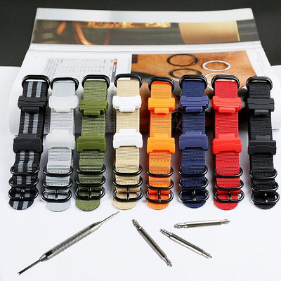 尼龍帆布手錶帶22mm適用於卡西歐手錶G-SHOCK系列GA110/GA100/DW5600/GA400型號手錶