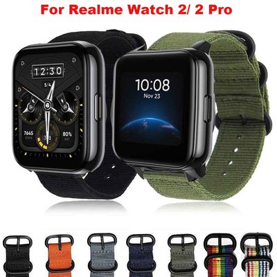 森尼3C-22MM 尼龍錶帶 於 Realme Watch 2/2 Pro 智慧手錶 錶帶 真我手錶S/S Pro腕帶-品質保證