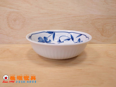 *~ 長鴻餐具~日式藍彩花5.3"深盤 (促銷價) 0251011 現貨+預購