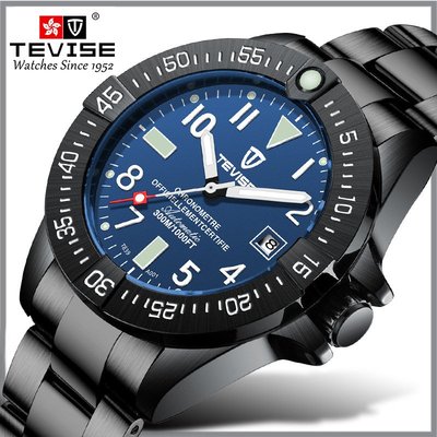 男士手錶瑞士特威斯tevise爆款高端運動時尚全自動鋼帶男士腕表