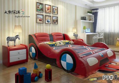 【大熊傢俱】CB P9  跑車床 汽車床 卡通床 兒童床 皮床 紅色 單人床 軟床 黃色 藍色 雙人床 造型床 單人加大