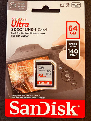 SanDisk 64GB 64G SDXC Ultra 140MB/s SD SDHC U1 C10 SDSDUNB-0