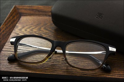 杉本圭‧日本手工眼鏡,超硬板材8~12mm厚切-KS-87-C.3 純鈦鏡腳