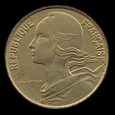 法國   1965年  瑪麗安頭像    10分  銅幣      2587