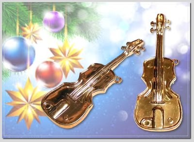 [美聯企業]全新聖誕節金色小提琴造型聖誕吊飾《整組6個48元》(聖誕節用品/聖誕樹吊飾/耶誕樹配件/耶誕樹飾品/耶誕節)
