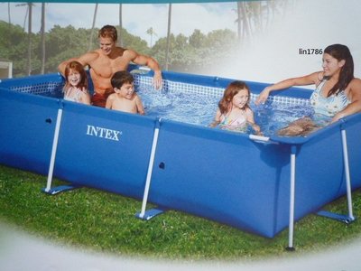 INTEX 28271 原廠長方形框架家庭大游泳池260cm*160cm*65cm 大人小朋友一起 玩水游泳戲水