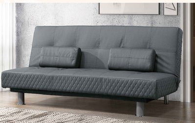 ☆[新荷傢俱]  T 012 (灰色/駝色)貓抓皮沙發床 三人沙發