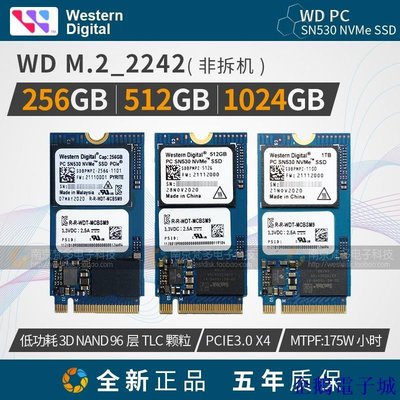 溜溜雜貨檔【 保固 低價】西數/WD 全新行貨SN530 M.2 NVME 2242  256G/512G/1T固態硬碟SS