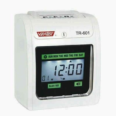 含稅含運世尚VERTEX TR-601六欄位雙色LED液晶打卡鐘 TR601/送10人份卡架加100張卡片