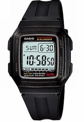 CASIO WATCH 卡西歐回到未來10年電池白框數位電子矽膠帶腕錶 型號：F-201WA-1A【神梭鐘錶】