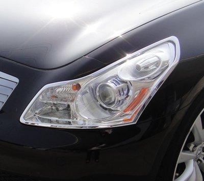 圓夢工廠 Infiniti G37 G35 2008~2010 4門轎車 改裝 鍍鉻銀 車燈框飾貼 前燈框 頭燈框