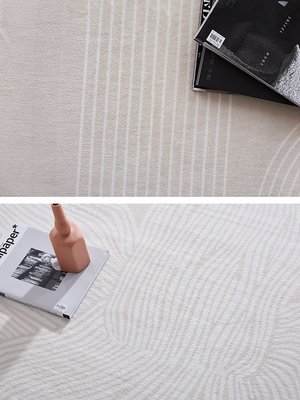 現貨熱銷-地毯日式侘寂風簡約現代客廳線條地毯北歐ins風原創線條臥室床邊地毯
