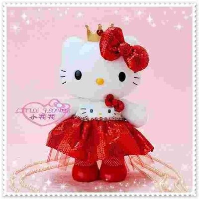 小公主日本精品♥ Hello Kitty 絨毛 亮片洋裝 玩偶 娃娃 布偶 送禮 收藏 新年娃娃皇冠禮服50062003