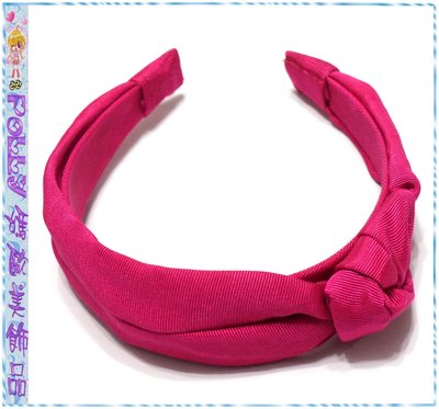 ☆POLLY媽☆美國LuLu Knot Turban Headband側扭結玫瑰紅羅緞頭巾式髮箍USA$10.00