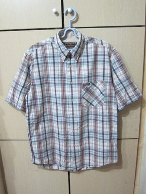 衣市藍~Marlboro Classic 短袖格紋襯衫 (M~) (210913)