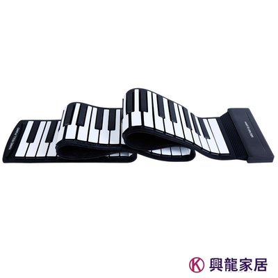 88鍵手卷鋼琴初學者鋼琴電子鋼琴便攜鍵盤硅膠軟鋼琴加厚一件代發【興龍家居】