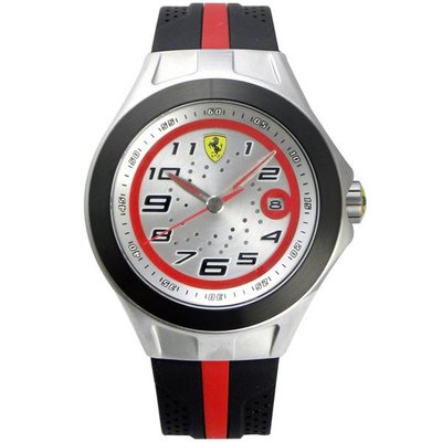 Scuderia Ferrari 法拉利 競速賽車日期腕錶-銀x黑/44mm FA0830021 雙11驚喜價
