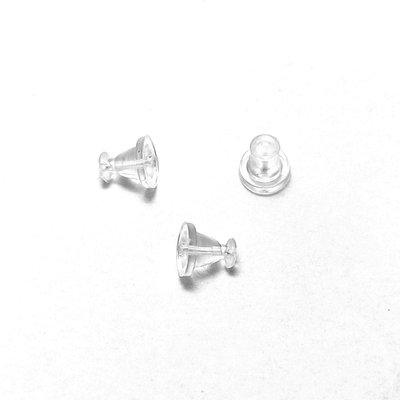 【優品盛】高腳杯狀 矽膠 耳扣 隱形 軟質 透明 橡膠 塑膠 耳堵 後束 耳塞 耳環 高腳杯扣 耳針 軟耳扣(1個2元)