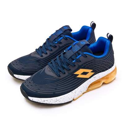 利卡夢鞋園–LOTTO 專業KPU避震氣墊慢跑鞋--氣動樂跑系列--藍黃--3106--男