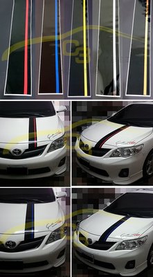 【C3車體彩繪工作室】 引擎 蓋 拉線 車身 貼紙 造型 彩繪 運動 五色 風格 賽車 車身膠膜 車身膜 車標貼 車貼
