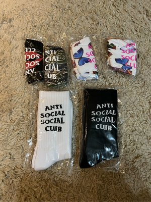 Anti social social club x cpfm 聯名版襪子 二雙 ASSC logo 口罩四個 全新