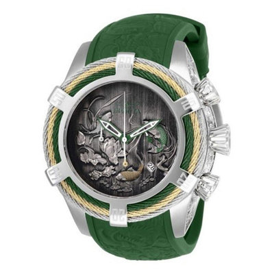 全館免運 英威塔Invicta 25360 Bolt錦鯉魚男錶計時綠色橡膠手錶 可開發票