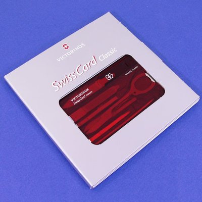【優力文具】瑞士製造 維氏VICTORINOX 10用名片型瑞士卡瑞士刀-透明紅色(0.7100.T)