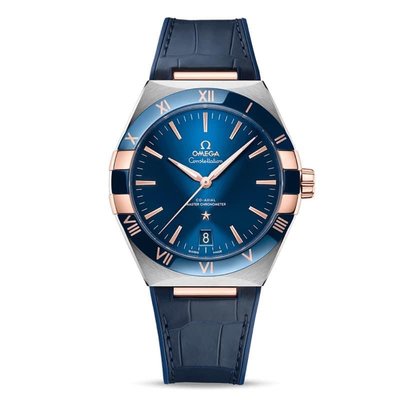 【玩錶交流】全新品 OMEGA 星座系列 玫瑰金 藍色陶瓷錶框 41mm 8900同軸擒縱 13123412103001