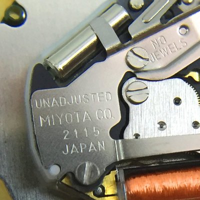 日本原裝 Miyota 2115 日期3點位 手錶 機芯 錶芯 3針 附龍芯 把桿 電池 鐘錶維修 鐘錶零件