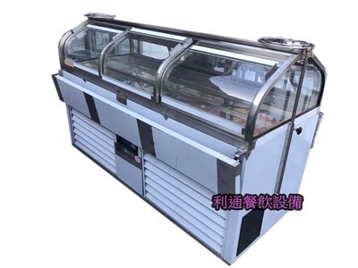 《利通餐飲設備》不鏽鋼7尺 圓波型雙機組  滷味展示冰箱 魯味展示冰箱 冷藏展示冰箱  海產展示台