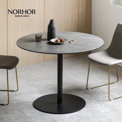 北歐表情NORHOR/MIC簡約意式/BONN進口陶瓷圓形巖板餐桌洽談桌Q 滿減 促銷 夏季