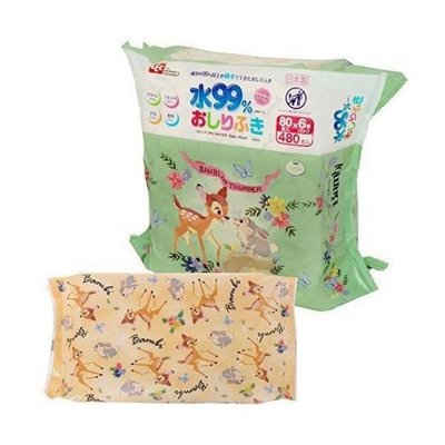 正版授權 日本 迪士尼 BAMBI 小鹿斑比 屁屁專用 柔濕巾 擦拭巾 濕紙巾 純水濕紙巾 嬰兒濕紙巾
