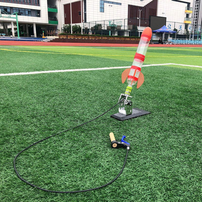【現貨】手工DIY水火箭全套帶發射器降落傘學生科學實驗拼裝航模競賽玩具