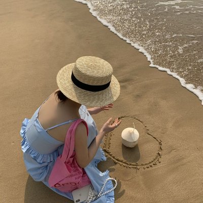 熱銷 日本CR草帽女夏季蕾絲沙灘遮陽帽女式防曬帽百搭遮臉卷邊草編帽子