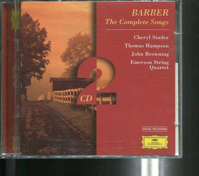 文本齋 Studer Hampson Barber 巴伯 The Complete Songs 歌曲集 2CD DG