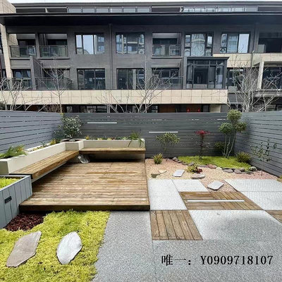 塑木地板北京庭院改造免費上門設計施工防腐木木地板戶外塑木花園露臺改造原木大板