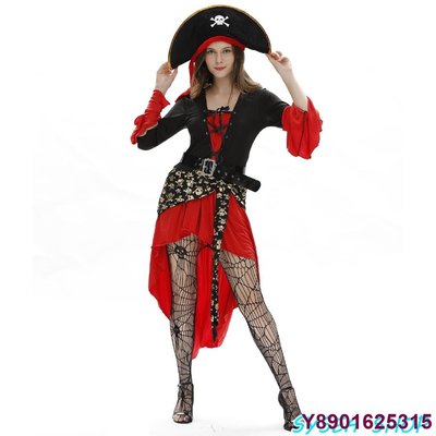 瑤瑤小鋪大尺碼 女士 萬聖節 性感 女海盜服裝 cosplay 角色扮演 制服 舞臺 變裝派對 表演服裝
