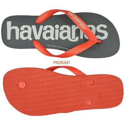 havaianas 4145741-5023U 橘X深灰X白 巴西人字拖鞋【防水，耐穿，好穿】306H 免運費