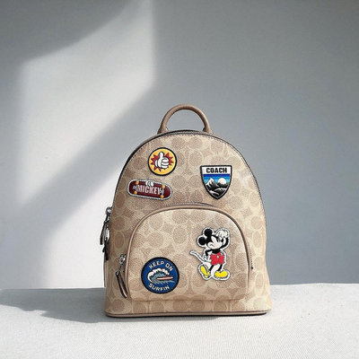 【琳精品】Coach  3892 迪士尼聯名 超可愛米奇 雙肩包+徽章個性設計 後背包 女包