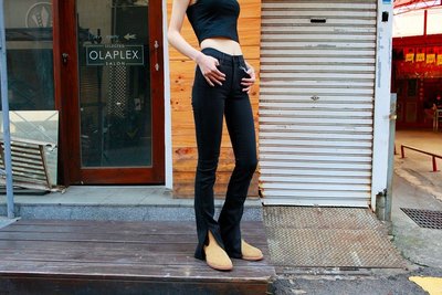 3x1 NYC SPLIT SEAM BELL 美國製 喇叭褲 黑色 開衩  女褲 丹寧 牛仔褲 全新 現貨