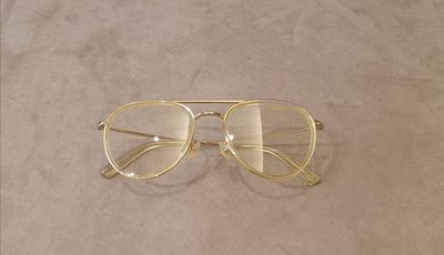 日本VONN SIMON 金色黃透明beta 鈦復古雙槓眼鏡- outlet