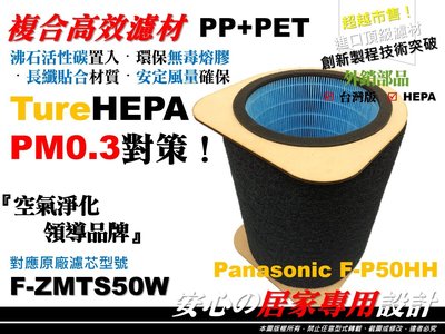 【醫用級Panasonic國際牌 F-P50HH P50LH F-P60LH空氣清淨機 濾網濾心 濾芯F-ZMTS50W