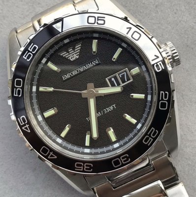 [Queen bee 代購]ARMANIAR6047 手錶運動款黑水鬼防水多功能不銹鋼錶帶腕錶/男錶/正品/保固/免運