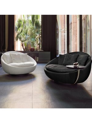 設計師創意圓弧形旋轉單人椅輕奢小戶型客廳陽臺休閑雙人懶人沙發