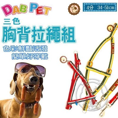 【🐱🐶培菓寵物48H出貨🐰🐹】DAB PET》I Love DAB系列 4分3色胸背拉繩組 特價200元