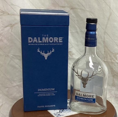 蘇格蘭Dalmore 大摩 dominium 威士忌空酒瓶/多用途玻璃空瓶/空洋酒瓶/裝飾/容器（700ml)～含紙盒