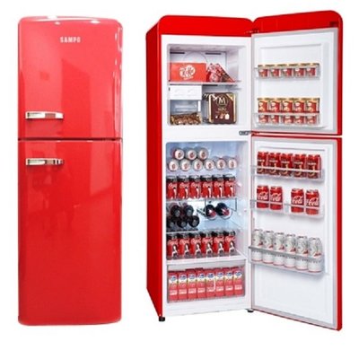 可申請退稅1200 聲寶 SAMPO 210L SR-C21D(R) 歐風美型雙門冰箱