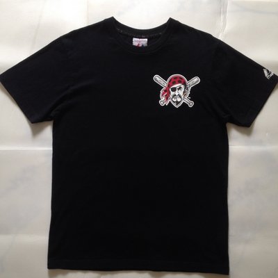 HA-美國職棒【匹茲堡海盜】MLB LOGO隊徽T恤 (黑,尺寸:M Majestic)