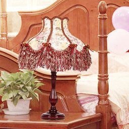 INPHIC-東南亞浪漫田園蕾絲 酒紅黑漆木質古典 檯燈 臥室客廳床頭燈